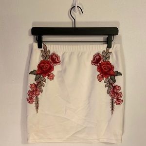 Floral design body con skirt